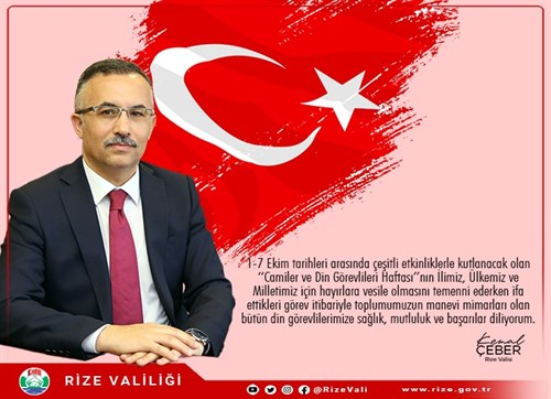 Vali Kemal Çeber'in "Camiler Ve Din Görevlileri Haftası" Mesajı